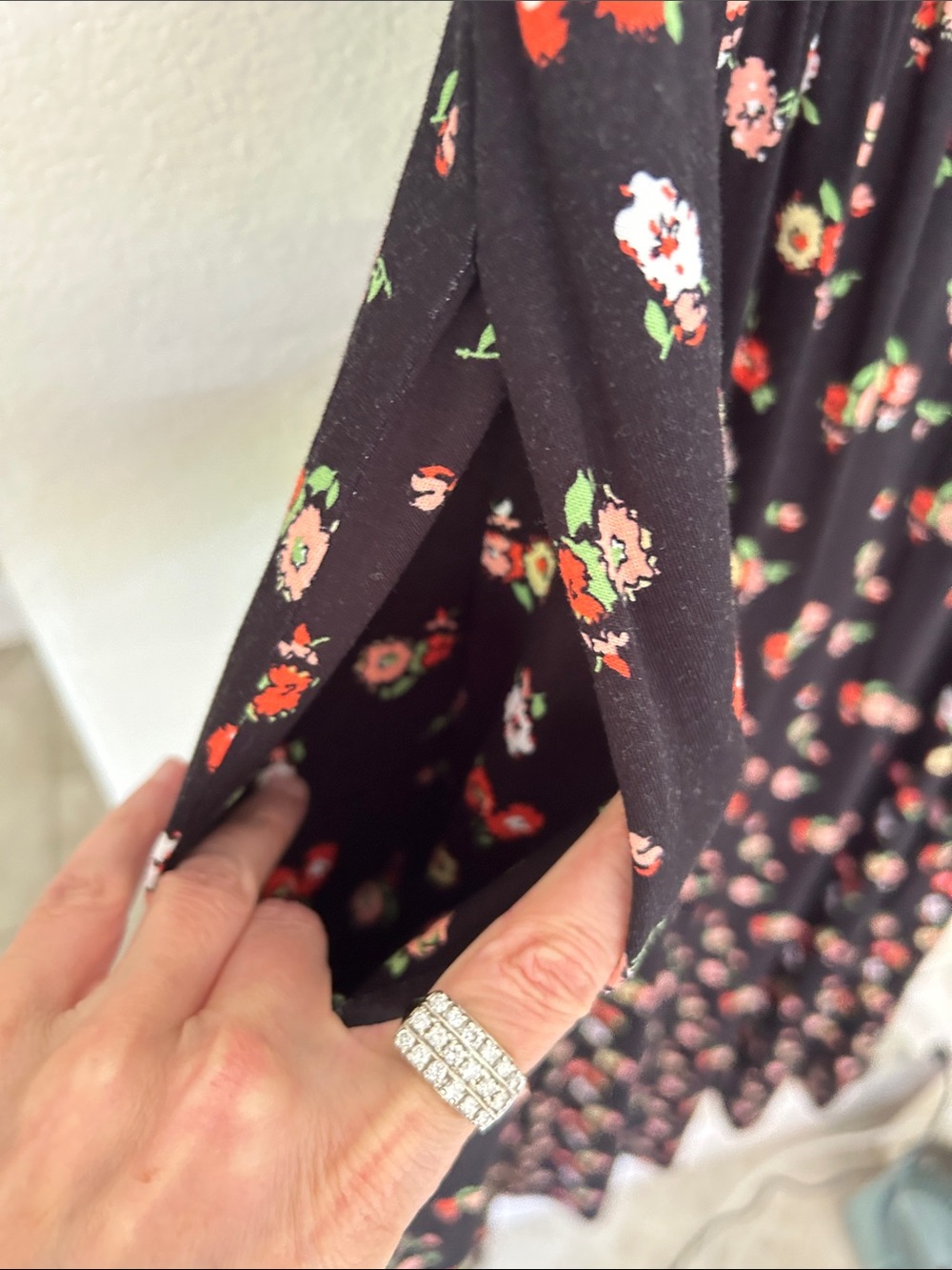 Boden Rosanna Jersey Midi maxi Tea black dainty spring floral Dress 8 - Picture 10 of 14